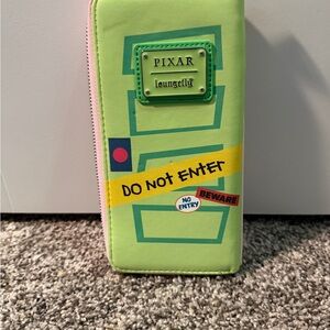 Pixar Loungefly 'Do Not Enter' Green Zip Wallet